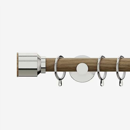 28mm Signature Stainless Steel & Aged Oak Drum pole