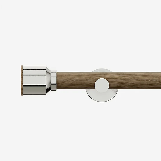 28mm Signature Stainless Steel & Aged Oak Drum Eyelet pole