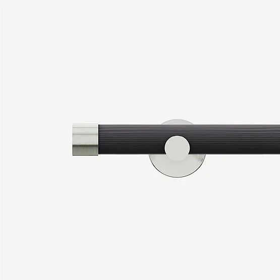 28mm Signature Stainless Steel & Smoke Grey End Cap Eyelet pole