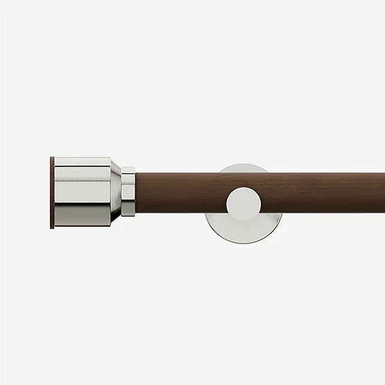 28mm Signature Stainless Steel & Walnut Drum Eyelet pole