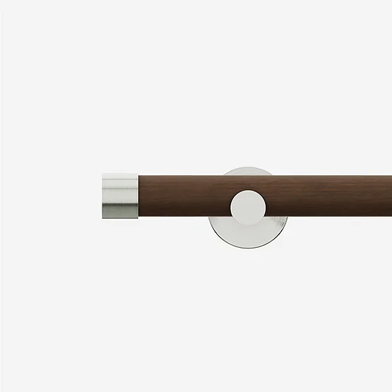 28mm Signature Stainless Steel & Walnut End Cap Eyelet pole