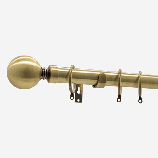 28mm Allure Classic Antique Brass Ball Bay Window pole