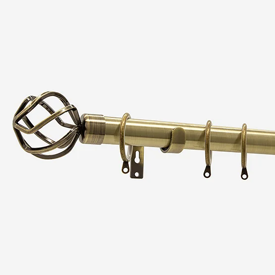 28mm Allure Classic Antique Brass Cage Bay Window pole