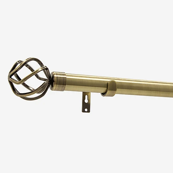 28mm Allure Classic Antique Brass Cage Eyelet Bay Window pole