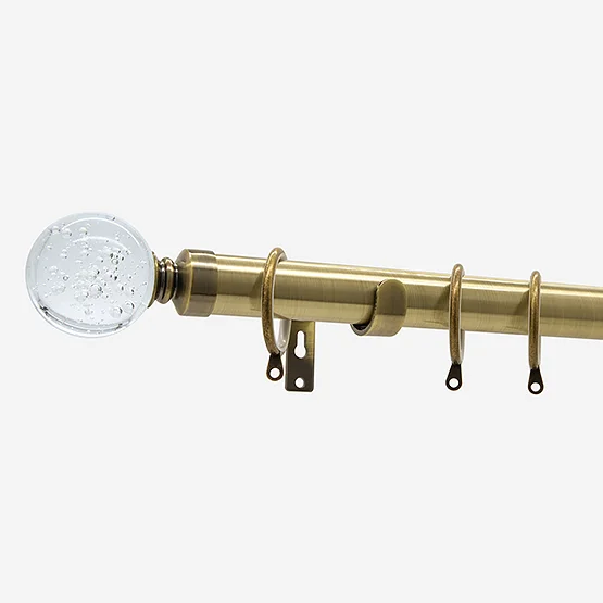 28mm Allure Classic Antique Brass Glass Bubbles pole