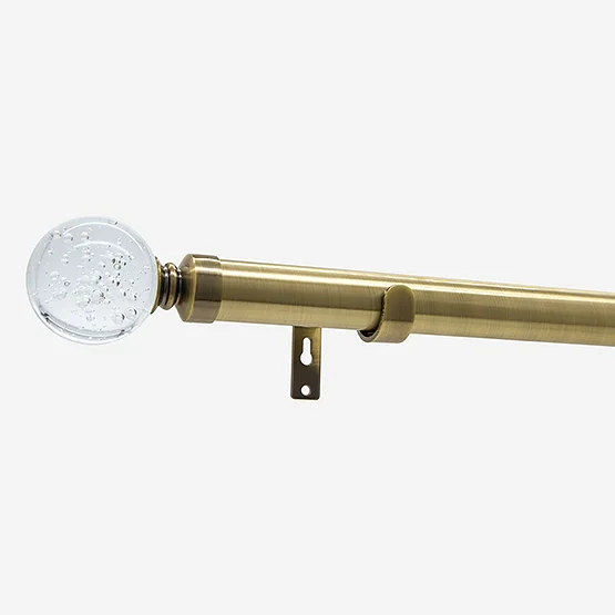 28mm Allure Classic Antique Brass Glass Bubbles Eyelet Bay Window pole