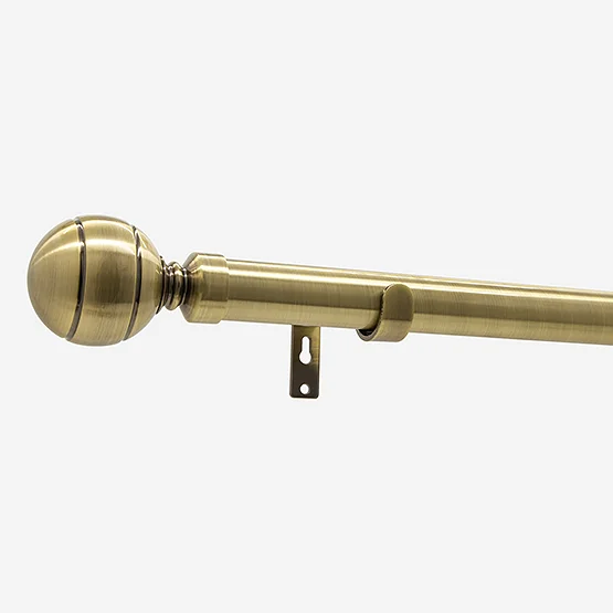 28mm Allure Classic Antique Brass Ribbed Ball Eyelet pole