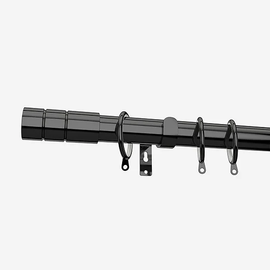 28mm Allure Classic Black Nickel Barrel Bay Window pole