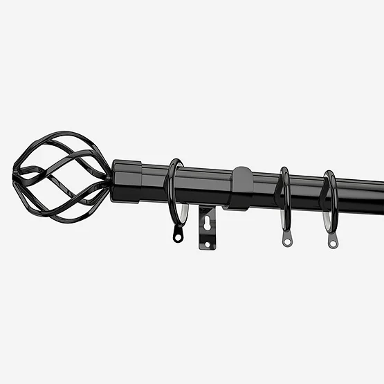 28mm Allure Classic Black Nickel Cage Bay Window pole