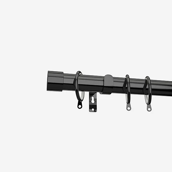 28mm Allure Classic Black Nickel End Cap Bay Window pole