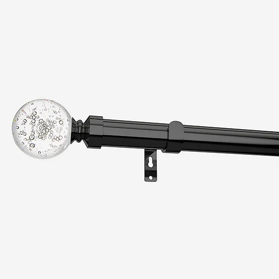 28mm Allure Classic Black Nickel Glass Bubbles Eyelet pole
