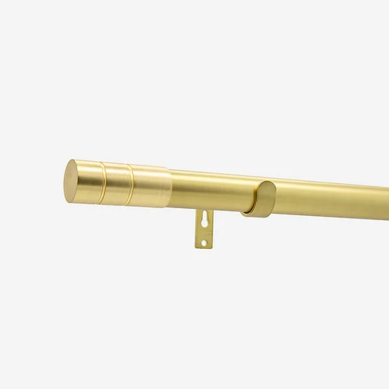 28mm Allure Classic Brushed Gold Barrel Bay Window Eyelet pole