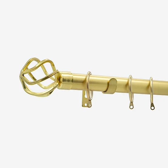 28mm Allure Classic Brushed Gold Cage Bay Window pole