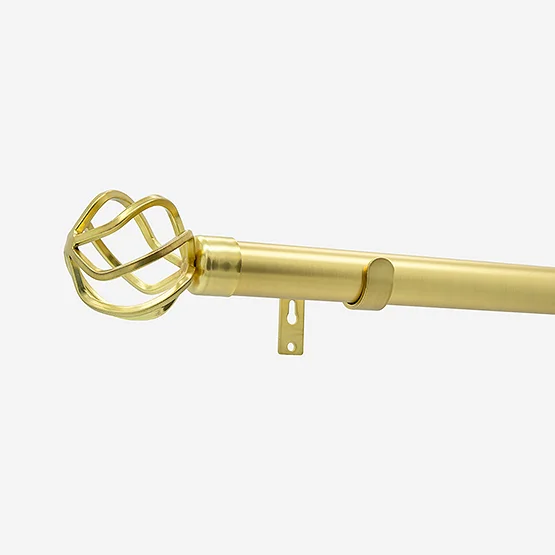 28mm Allure Classic Brushed Gold Cage Bay Window Eyelet pole