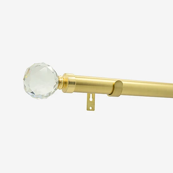 28mm Allure Classic Brushed Gold Crystal Bay Window Eyelet pole