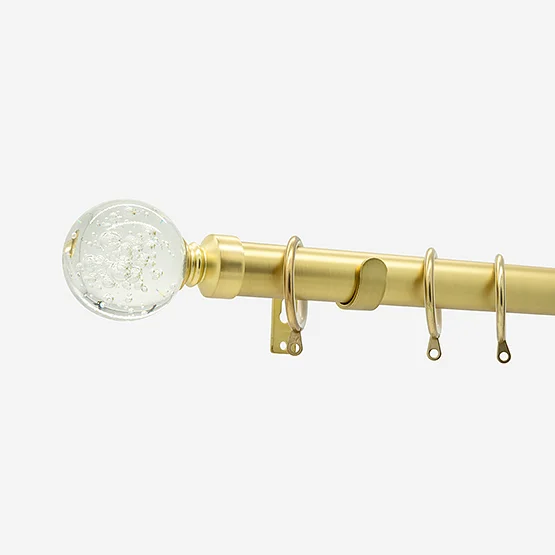 28mm Allure Classic Brushed Gold Glass Bubbles Bay Window pole