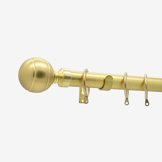 28mm Allure Classic Brushed Gold Lined Ball Bay Window pole