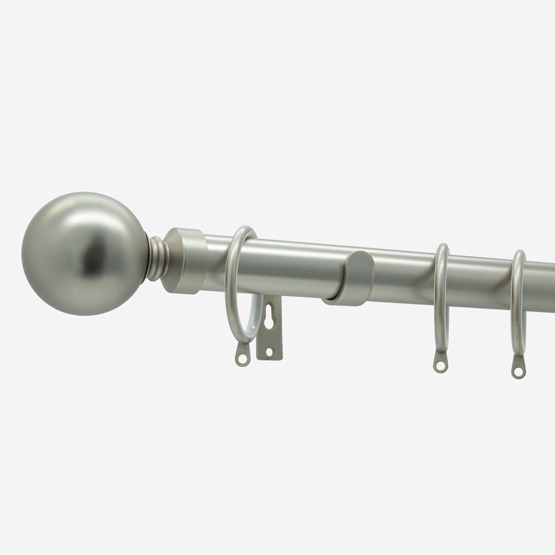 28mm Allure Classic Brushed Steel Ball pole