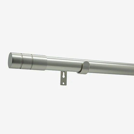 28mm Allure Classic Brushed Steel Barrel Bay Window Eyelet pole
