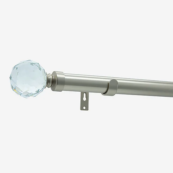28mm Allure Classic Brushed Steel Crystal Eyelet pole