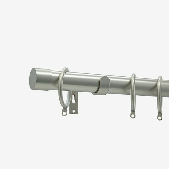 28mm Allure Classic Brushed Steel End Cap Bay Window pole