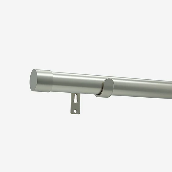 28mm Allure Classic Brushed Steel End Cap Bay Window Eyelet pole