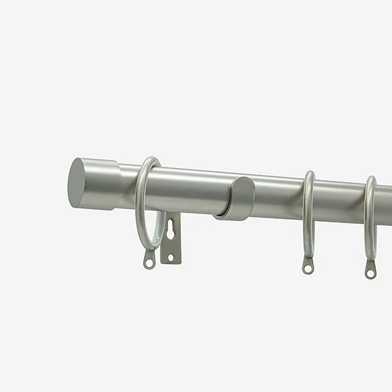 28mm Allure Classic Brushed Steel End Cap pole