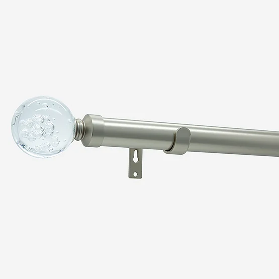 28mm Allure Classic Brushed Steel Glass Bubbles Bay Window Eyelet pole