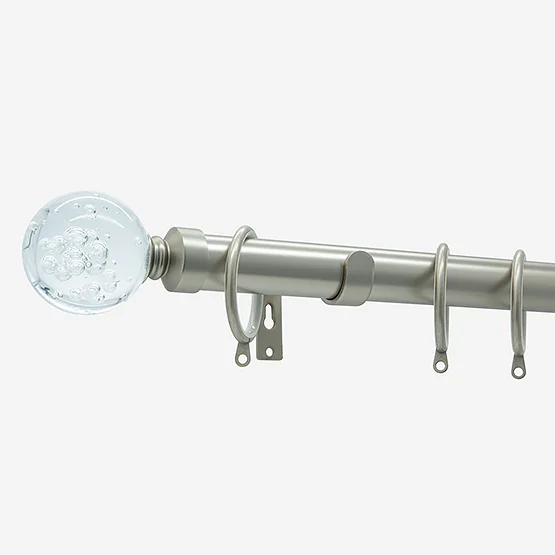 28mm Allure Classic Brushed Steel Glass Bubbles pole