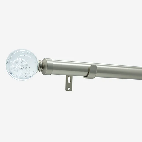 28mm Allure Classic Brushed Steel Glass Bubbles Eyelet pole