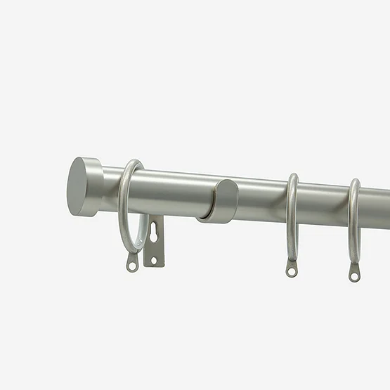 28mm Allure Classic Brushed Steel Stud Bay Window pole