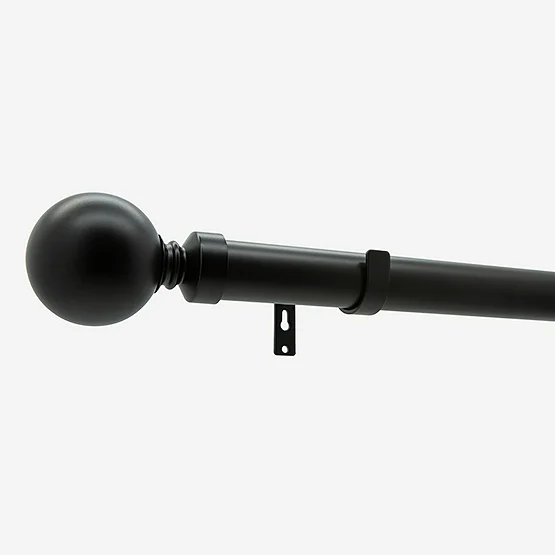 28mm Allure Classic Matt Black Ball Eyelet Bay Window pole