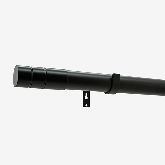 28mm Allure Classic Matt Black Barrel Eyelet Bay Window pole