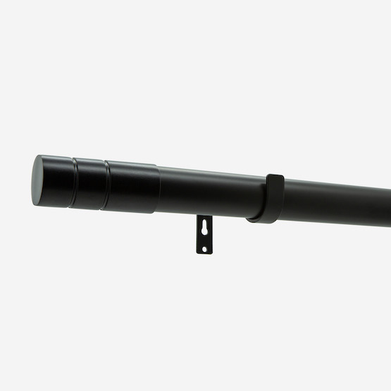 28mm Allure Classic Matt Black Barrel Eyelet pole