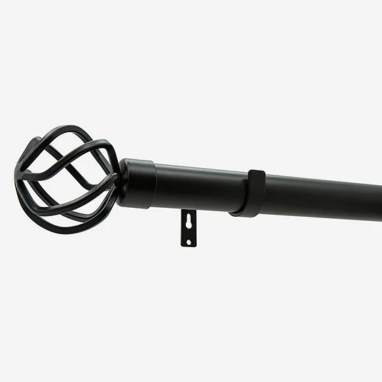 28mm Allure Classic Matt Black Cage Eyelet Bay Window pole