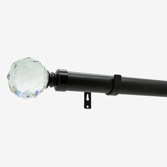 28mm Allure Matt Black Crystal Eyelet pole
