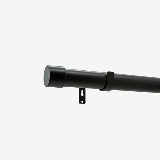 28mm Allure Matt Black End Cap Eyelet pole