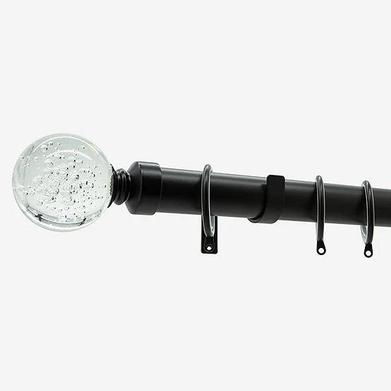 28mm Allure Classic Matt Black Glass Bubbles Bay Window pole