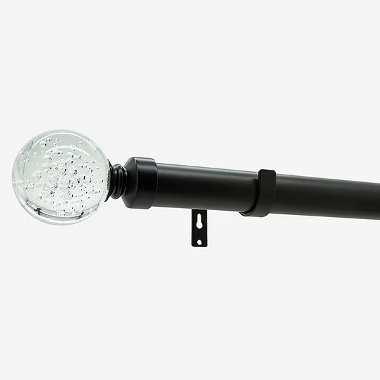 28mm Allure Matt Black Glass Bubbles Eyelet pole