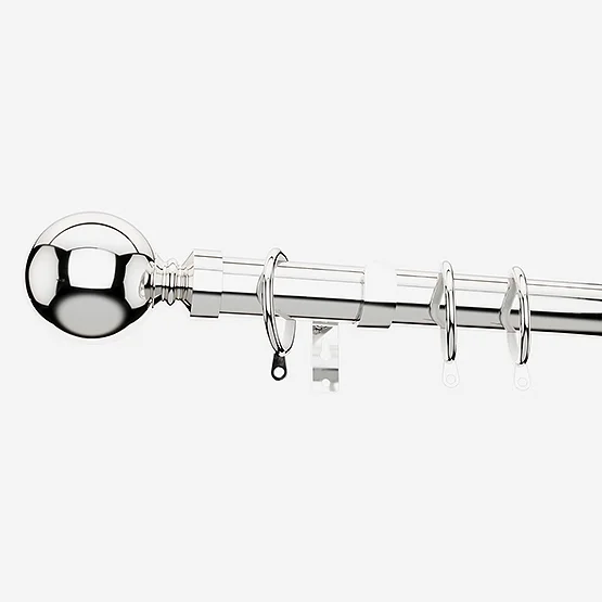 28mm Allure Classic Polished Chrome Ball pole
