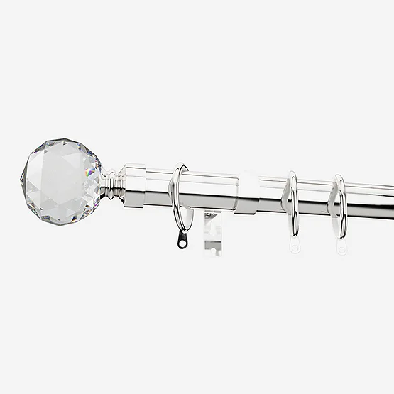 28mm Allure Classic Polished Chrome Crystal pole
