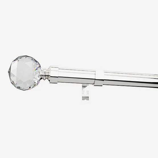 28mm Allure Classic Polished Chrome Crystal Eyelet pole