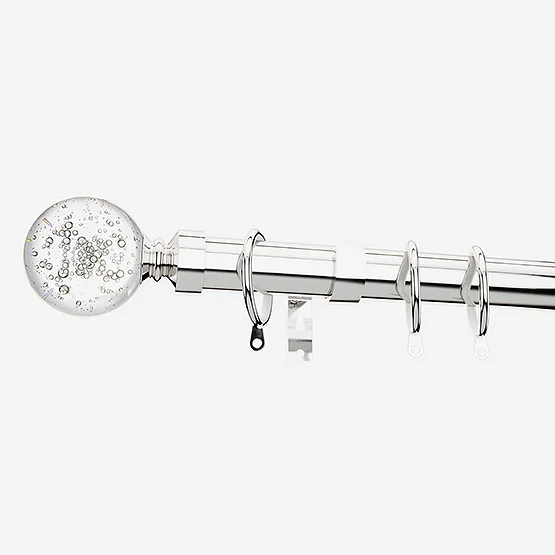 28mm Allure Classic Polished Chrome Glass Bubbles pole