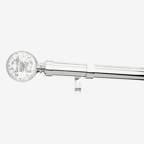 28mm Allure Classic Polished Chrome Glass Bubbles Eyelet pole