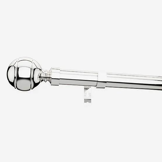 28mm Allure Classic Polished Chrome Ribbed Ball Eyelet pole