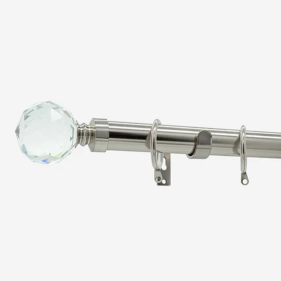 28mm Allure Classic Stainless Steel Effect Crystal Ball Bay Window pole