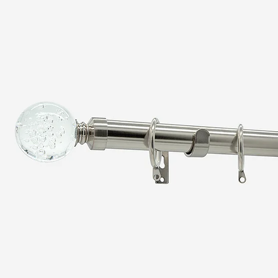 28mm Allure Classic Stainless Steel Effect Glass Bubbles pole
