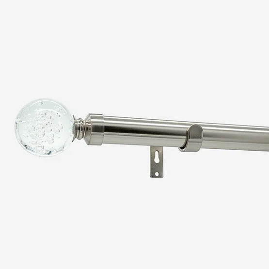 28mm Allure Classic Stainless Steel Effect Glass Bubbles Eyelet Bay Window pole