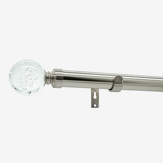 28mm Allure Classic Stainless Steel Effect Glass Bubbles Eyelet pole