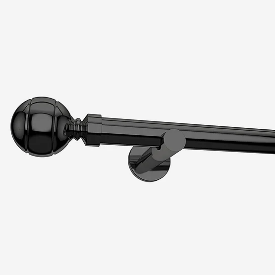 28mm Allure Signature Black Nickel Ribbed Ball Eyelet pole